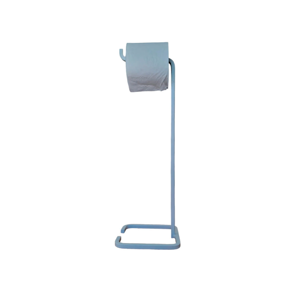 Suporte Porta Papel Higiênico De Chão Para Banheiro Com Base Branca Em Metal - Édecasamóveis