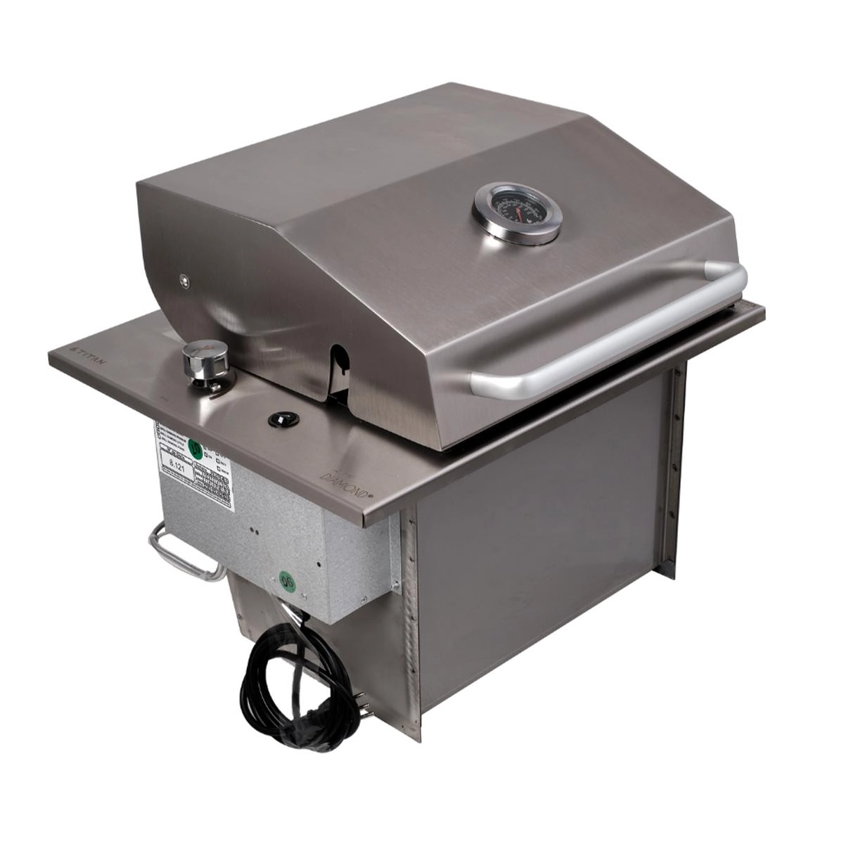 Churrasqueira A Gás Natural De Embutir Titan Grill Diamond Little Com Tampa