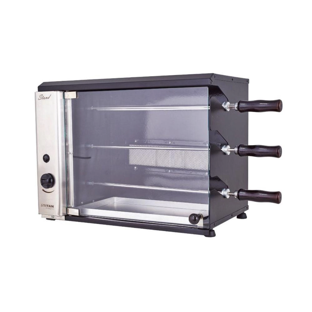 Churrasqueira A Gás De Bancada Vertical 3 Espetos Stand Titan 127v Gás Glp