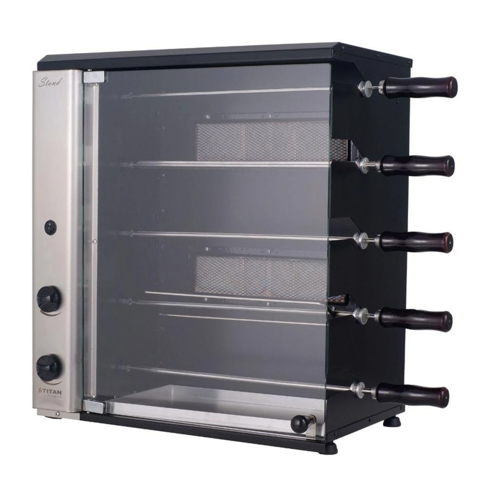 Churrasqueira A Gás De Bancada Vertical 5 Espetos Stand Titan 127v Gás Glp