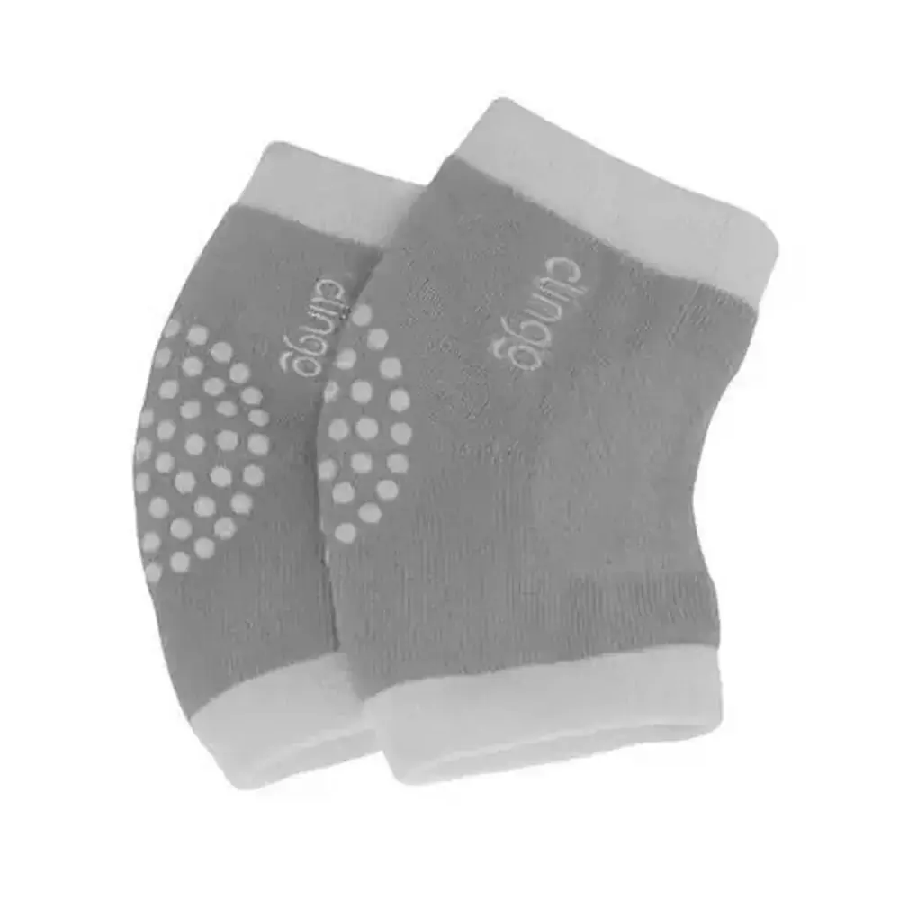 Joelheira Antiderrapante Cinza/Branco - Clingo
