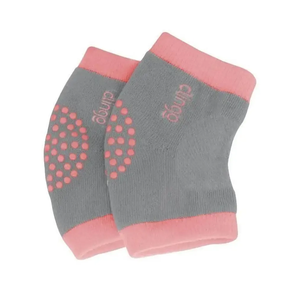 Joelheira Antiderrapante Rosa/Cinza - Clingo