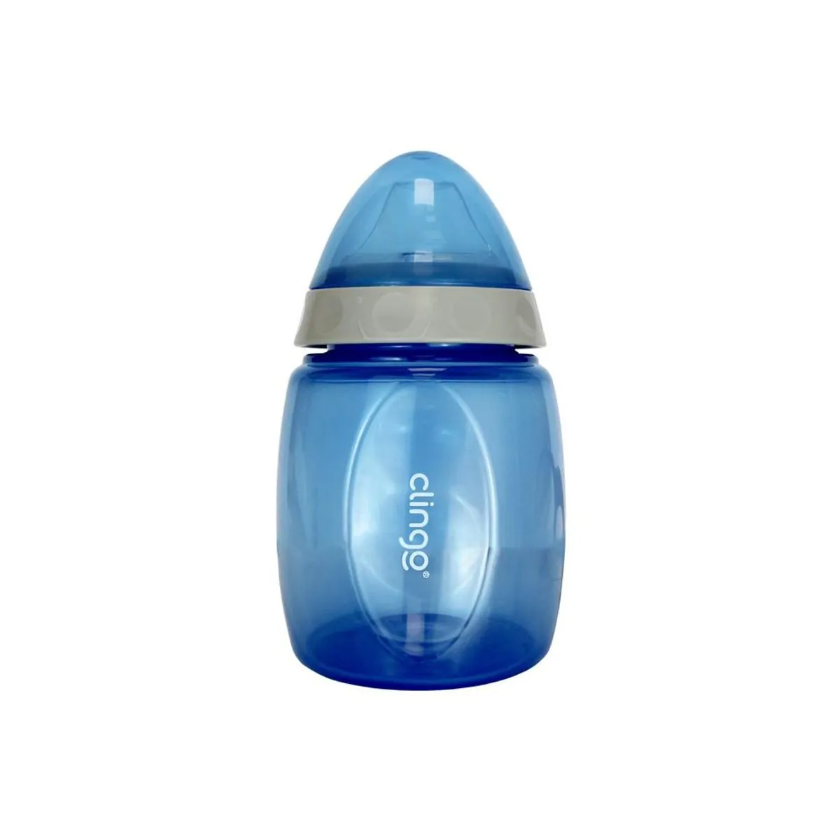 Copo com Alças e Bico em Silicone Azul Clingo