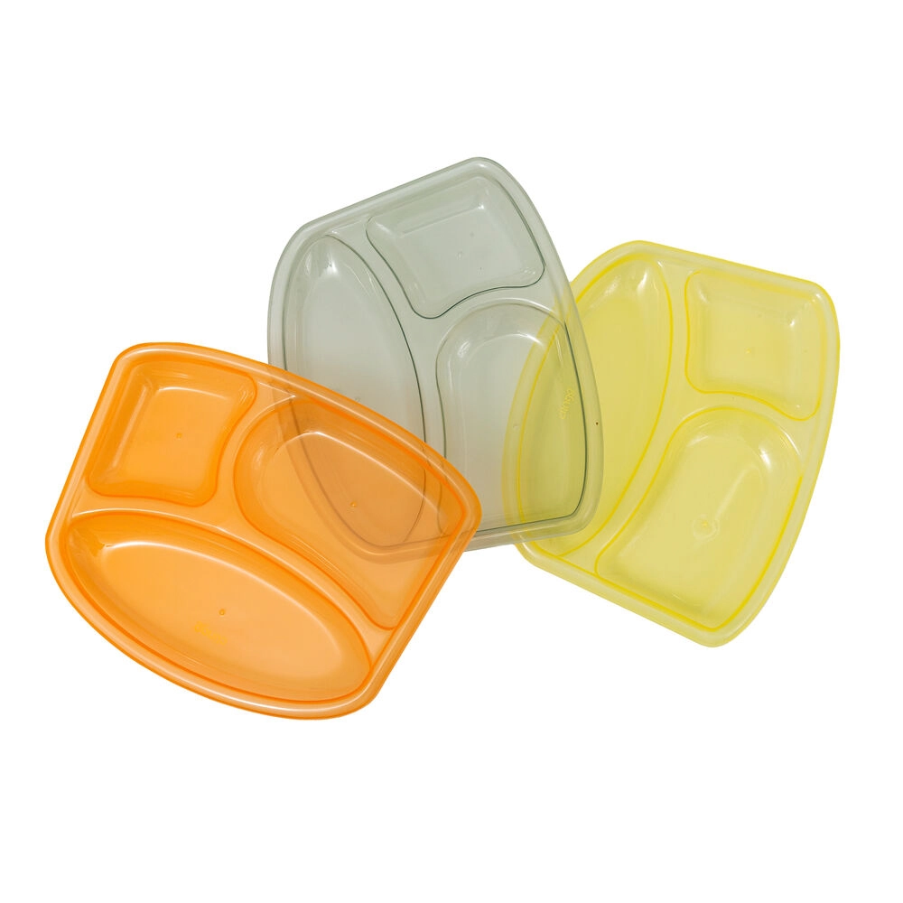 Kit 3 Pratos Com Divisórias Clingo Colors Práticos E Resistentes