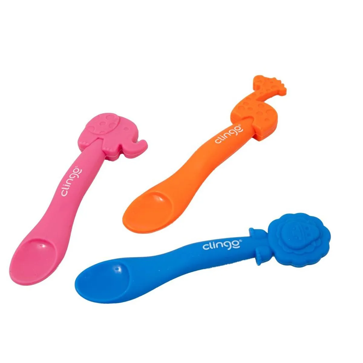 Colher em Silicone Animaizinhos Elefante Rosa - Clingo