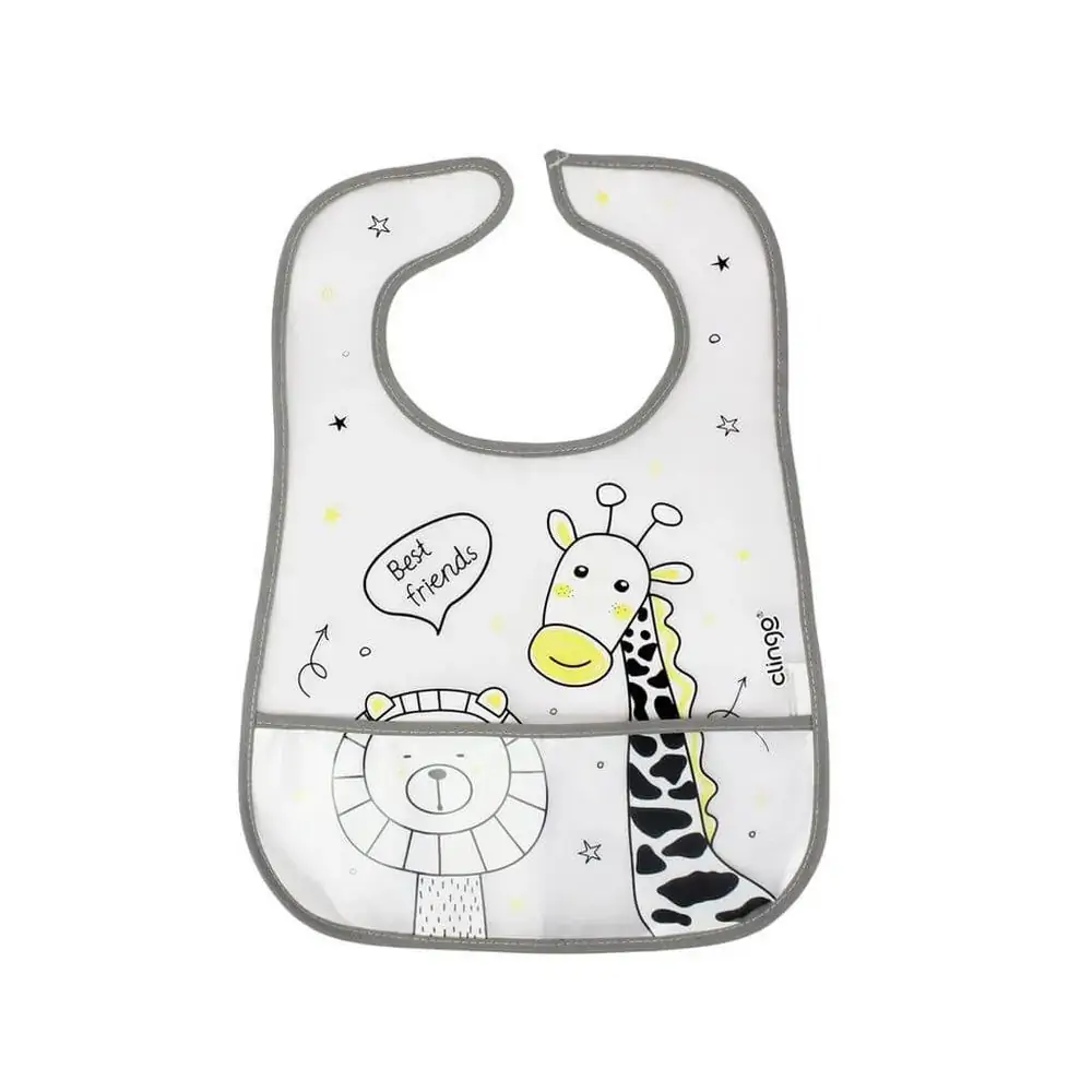 Babador Com Bolso Coletor Girafa - Clingo