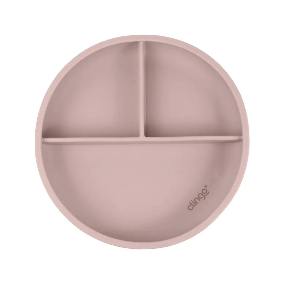 Prato De Silicone Com Divisória E Ventosa Rosa - Clingo