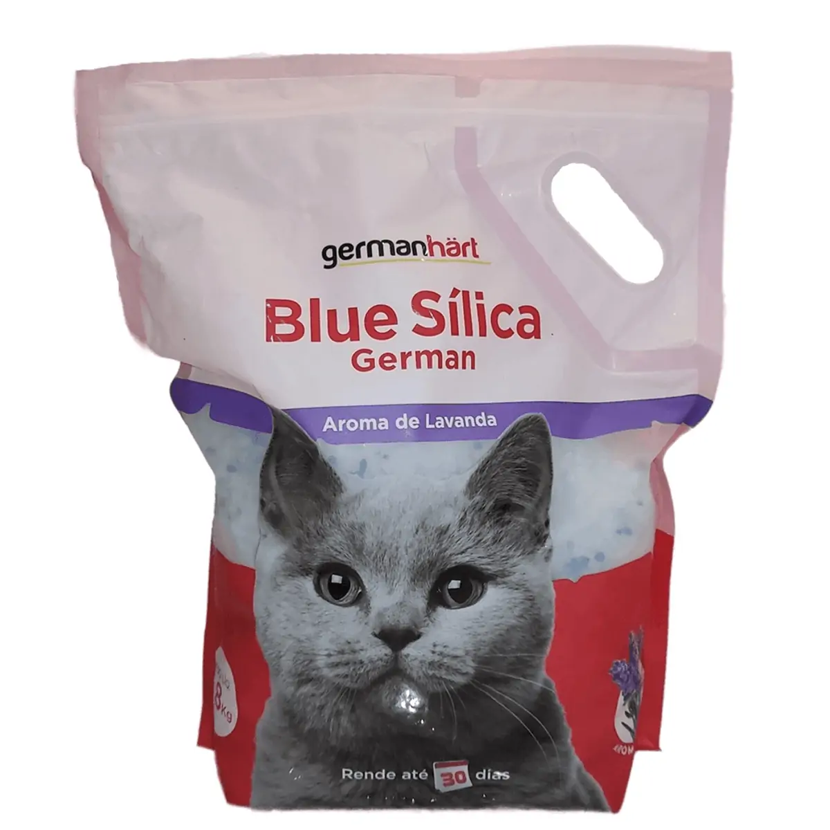 Areia Higiênica Blue Sílica Aroma de Lavanda - German Hart 1,8kg