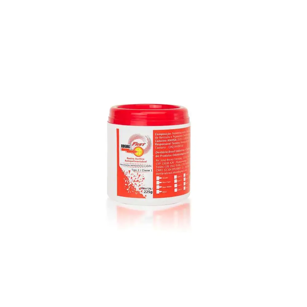 Resina Acrílica Auto Ideal Fast - Dentaria Brasil - 225g Incolor (Cód. 26.9322)
