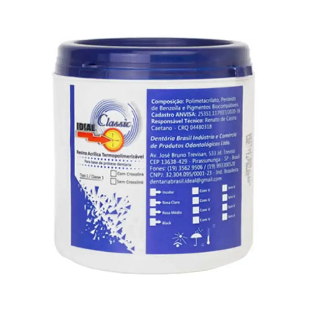 Resina Acrílica Termopolimerizável Pó - Dentaria Brasil - Incolor (Cód. 26.9386)