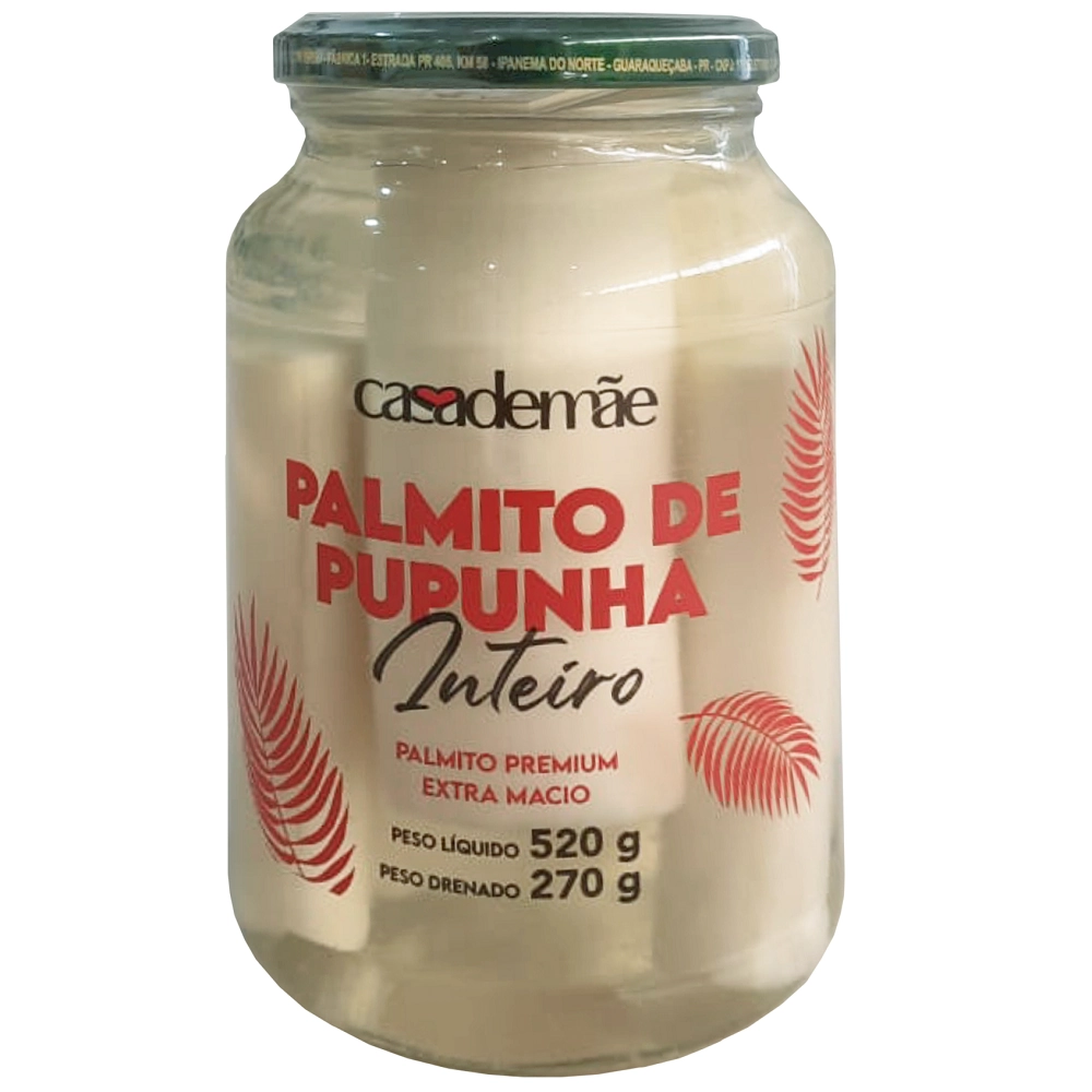 Palmito Pupunha Casa De Mae Vd 270g