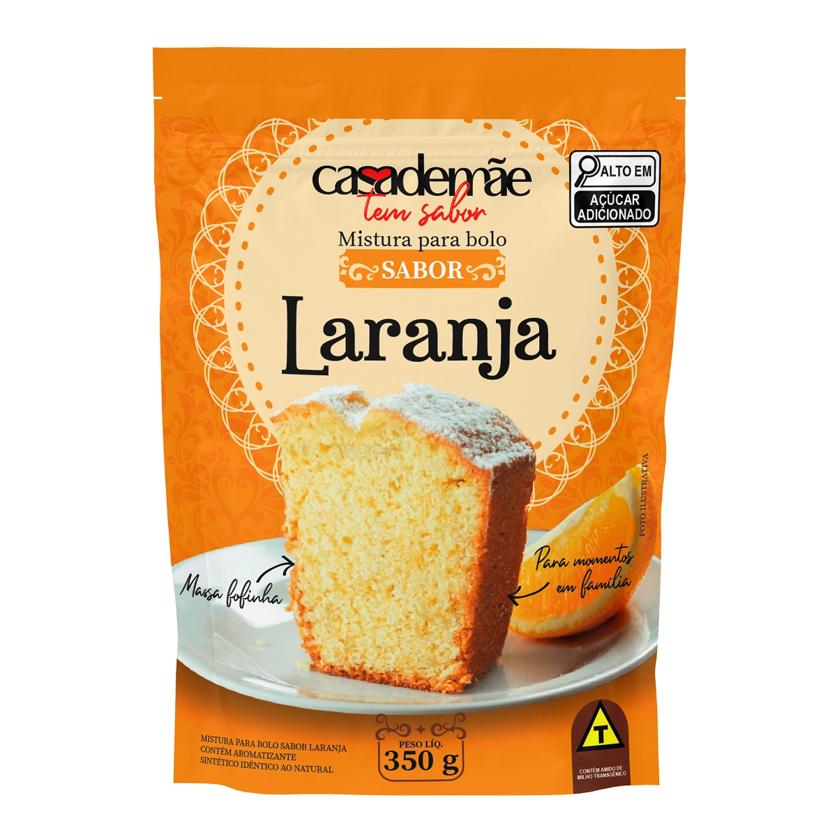 Mistura Para Bolo Casa De Mae Laranja 350g