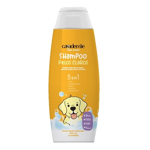 Shampoo P/caes Casa De Mae Pelos Claros 500ml