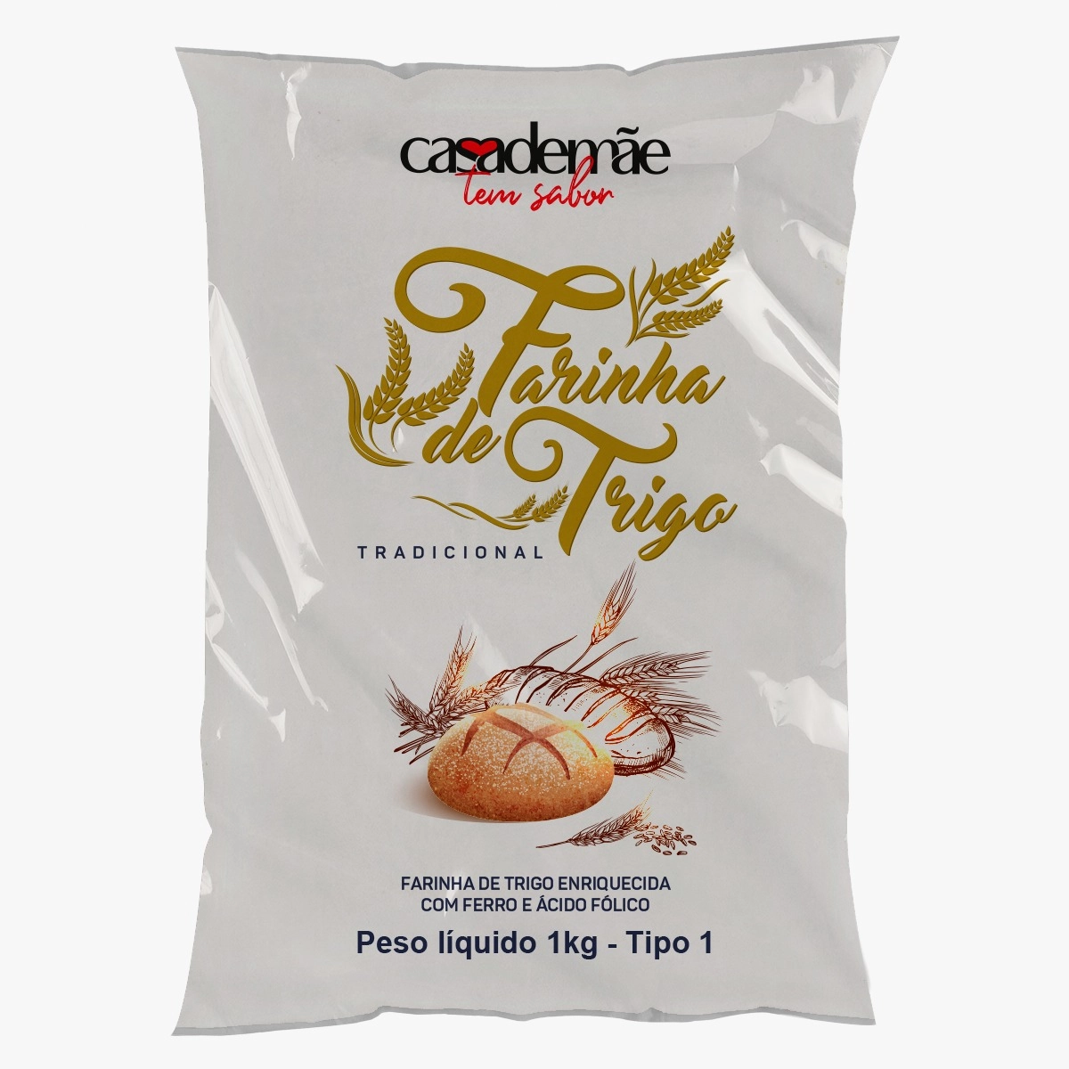 Farinha De Trigo Casa De Mae Pct Papelao 1kg