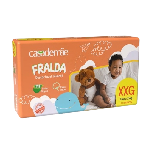 Fralda Infantil Casa De Mae Baby Xxg C/50