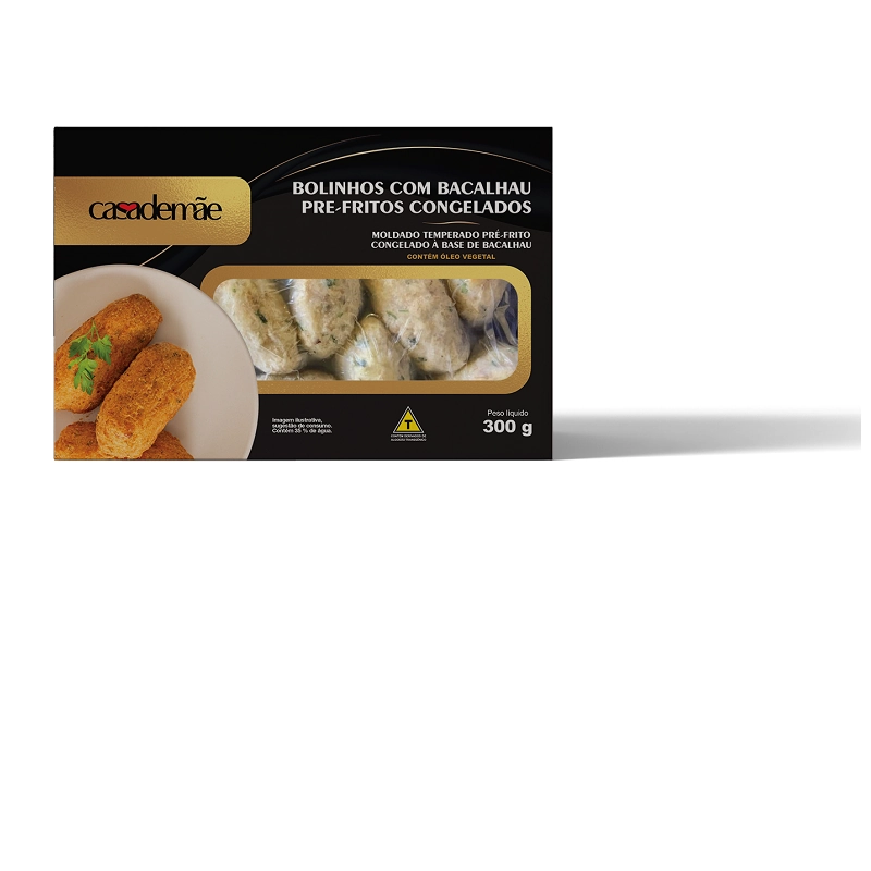 Bolinho Com Bacalhau Casa De Mae Pre Frito Congelado 300g