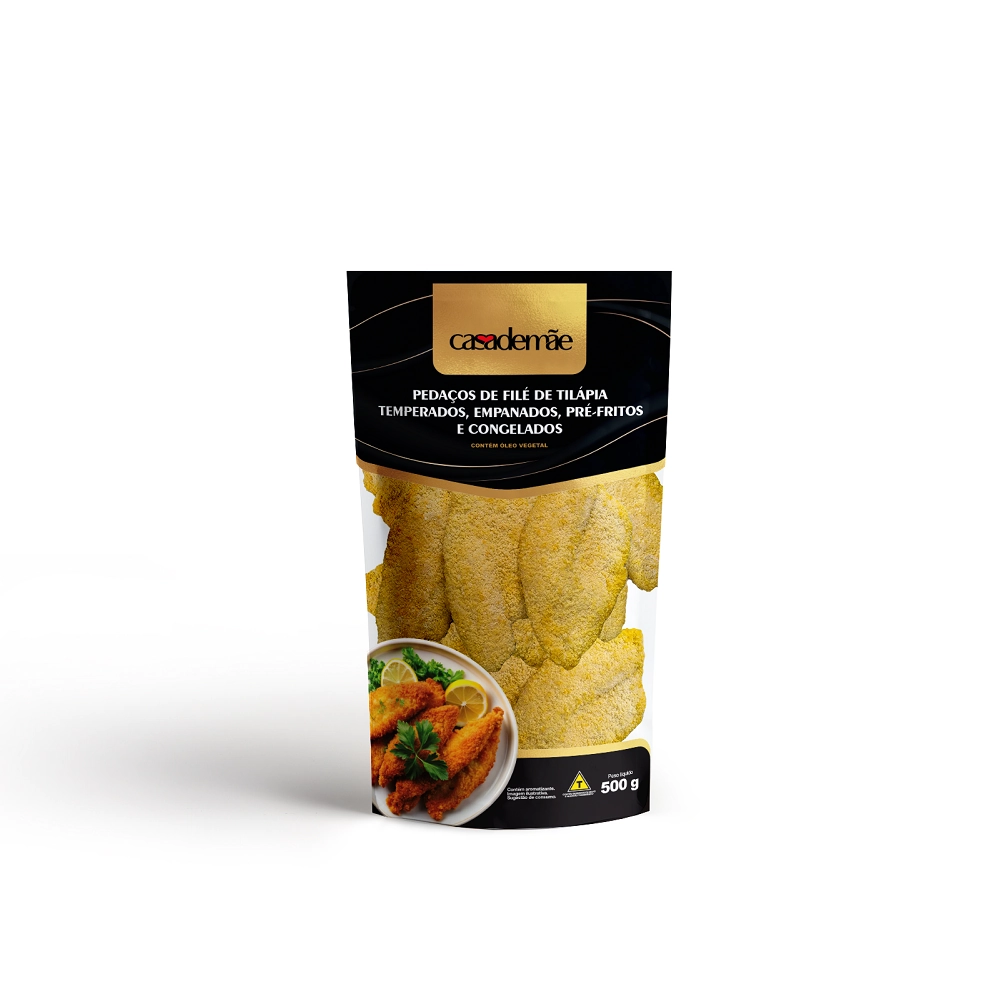 File De Tilapia Casa De Mae Empanado Congelado 500g