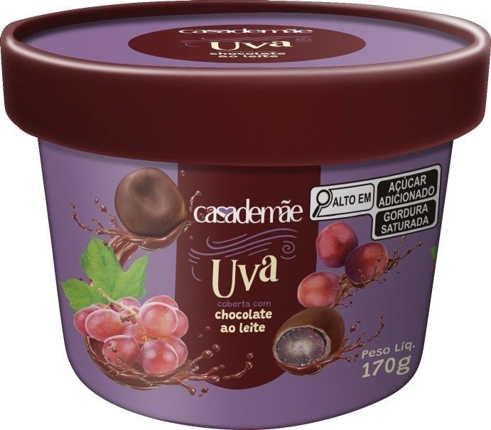 Uva Coberta Com Chocolate Ao Leite Casa De Mae 170g