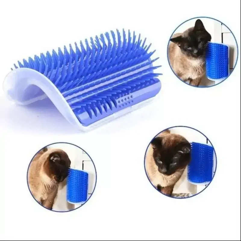 Escova Massageadora Cocadeira Tira Pelo Catnip Gato EL-P257 Azul