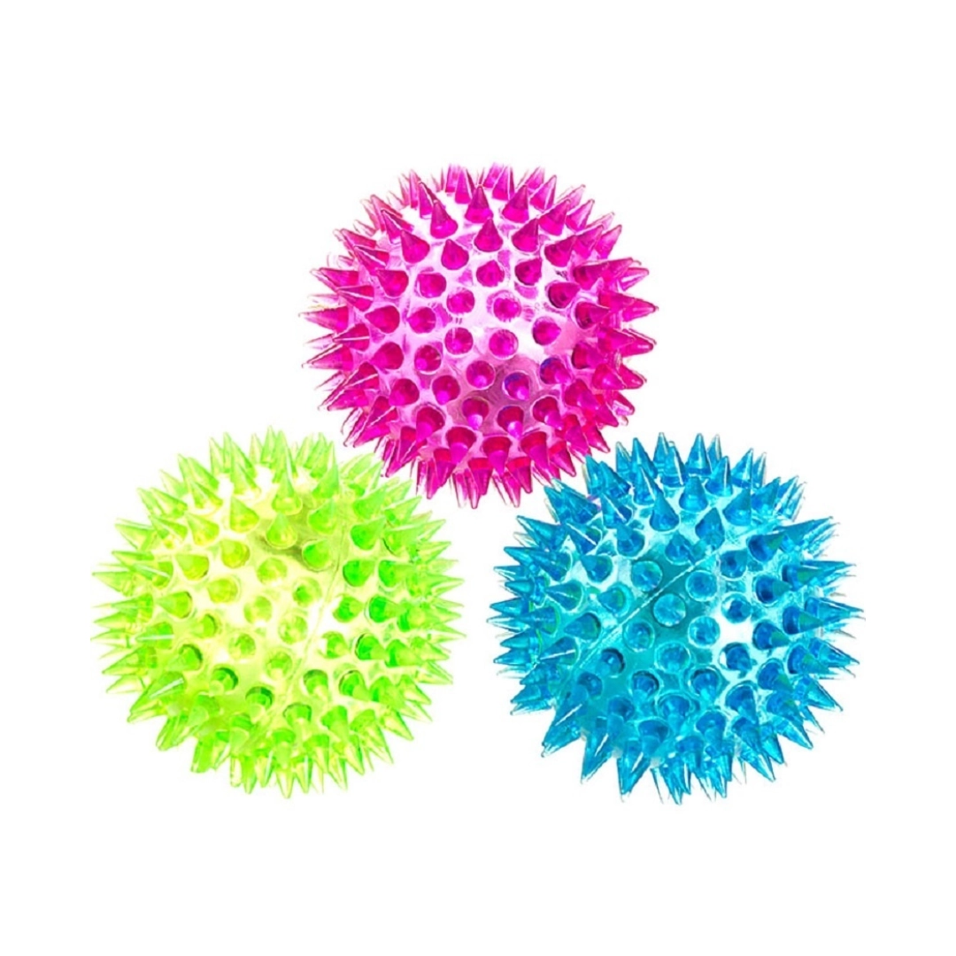 Bola Ouriço Led Com Apito 7cm Tamanho M Cores Sortidas Elo Imports