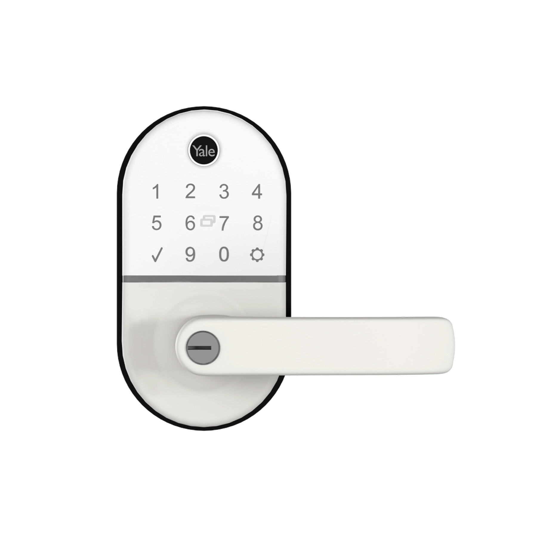 Fechadura Digital Yale Compact IP55 Branca de Embutir com Biometria, Senha, Cartão e Chave