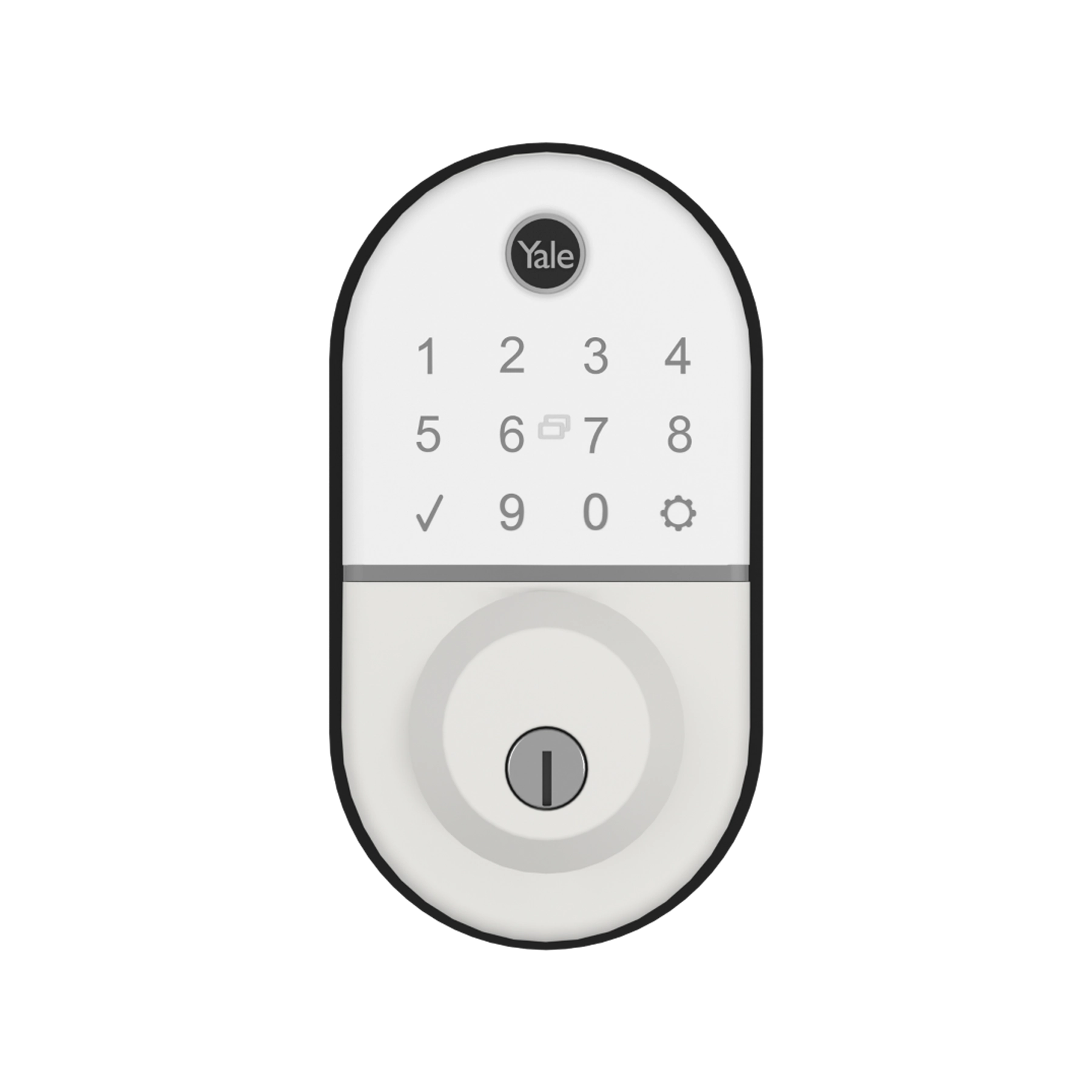 Fechadura Digital Yale Compact Rolete IP55 Branca de Embutir com Biometria, Senha, Cartão e Chave