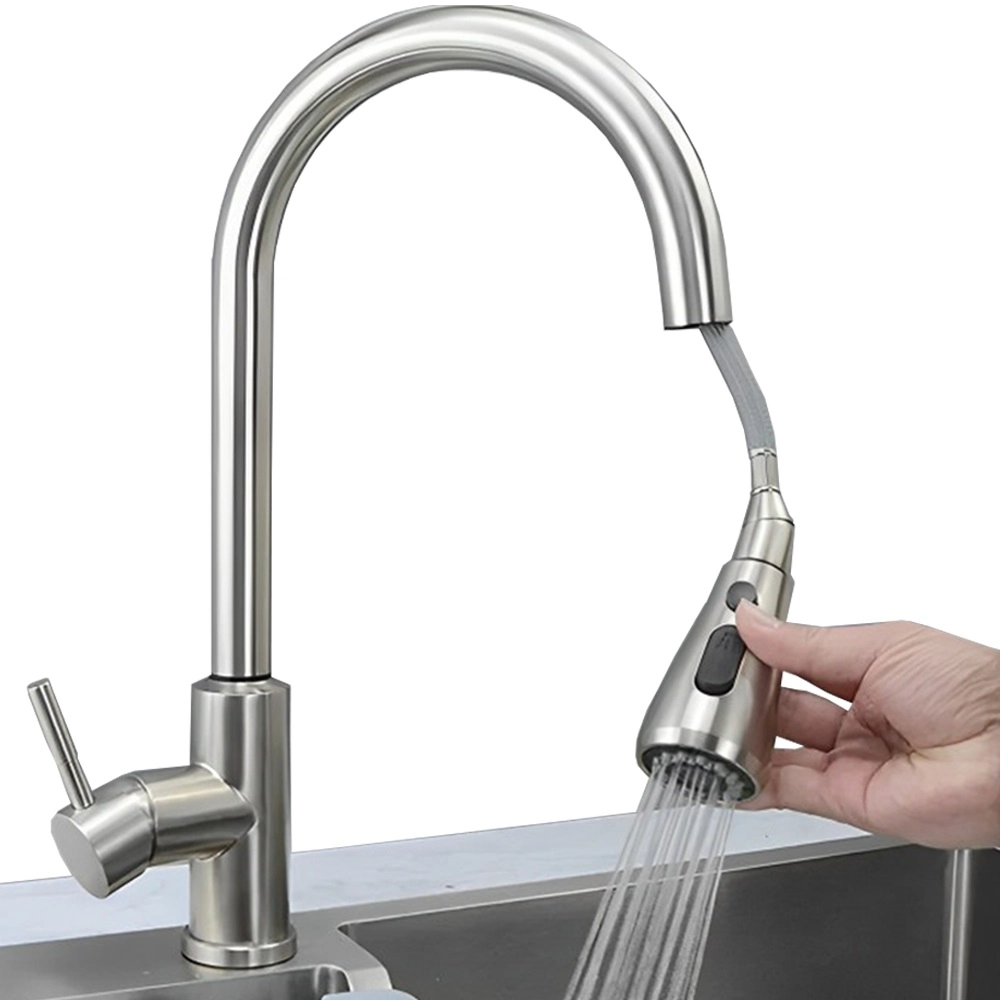 Torneira Monocomando Para Cozinha Pull Down Gourmet Misturador Modos Jato E Chuveirinho