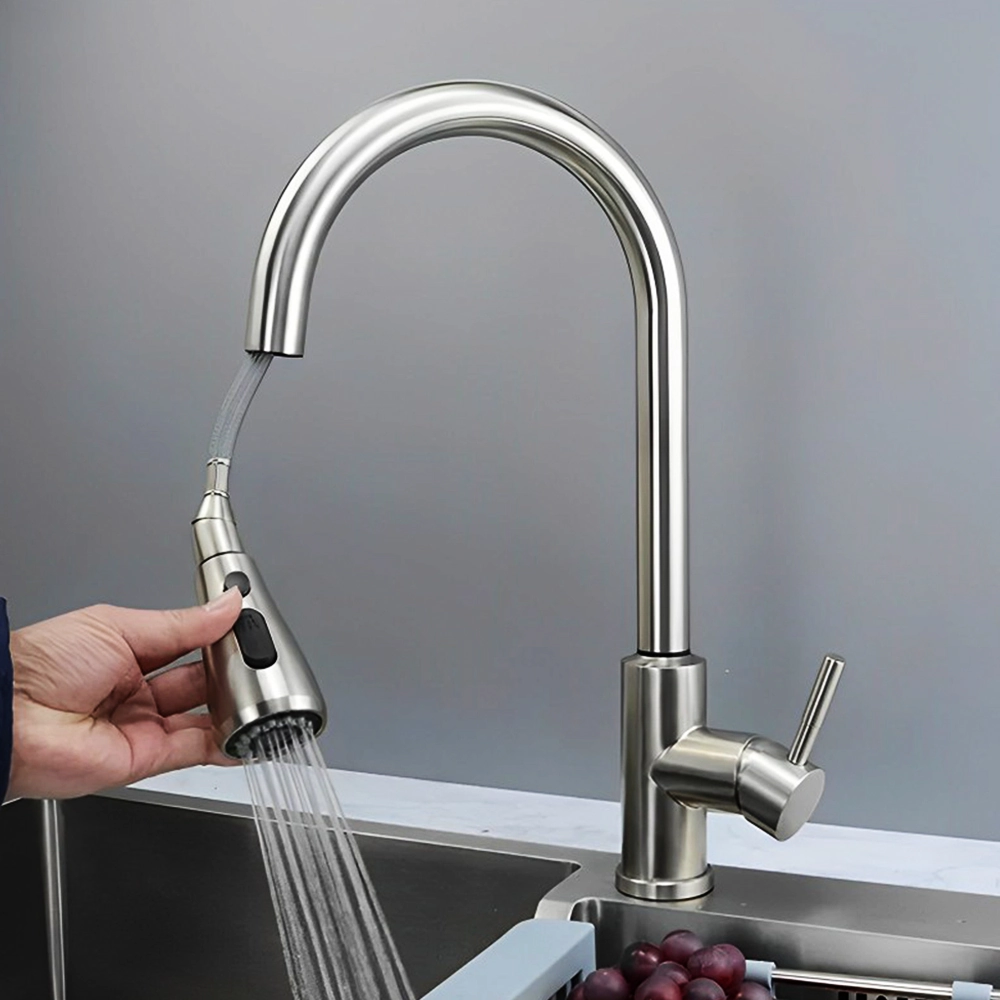 Torneira Gourmet De Cozinha Bancada Com Função Extensível Misturador Monocomando + Kit Instalação