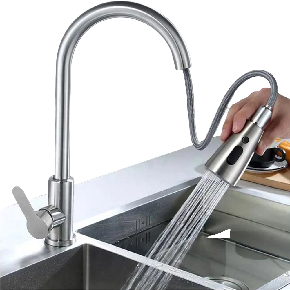 Torneira Gourmet de Cozinha Bancada com Função Extensível Misturador Monocomando + Kit Instalação