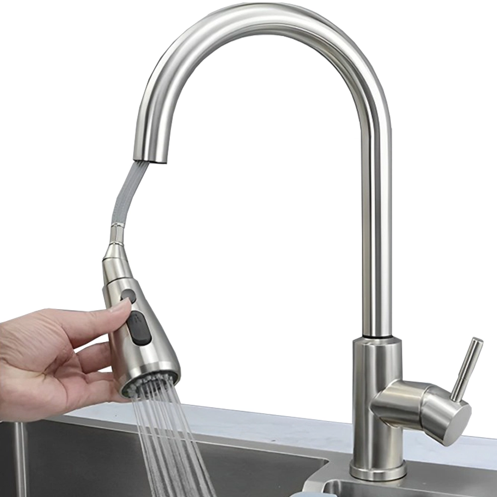 Torneira Monocomando Para Cozinha Pull Down Gourmet Misturador Modos Jato E Chuveirinho