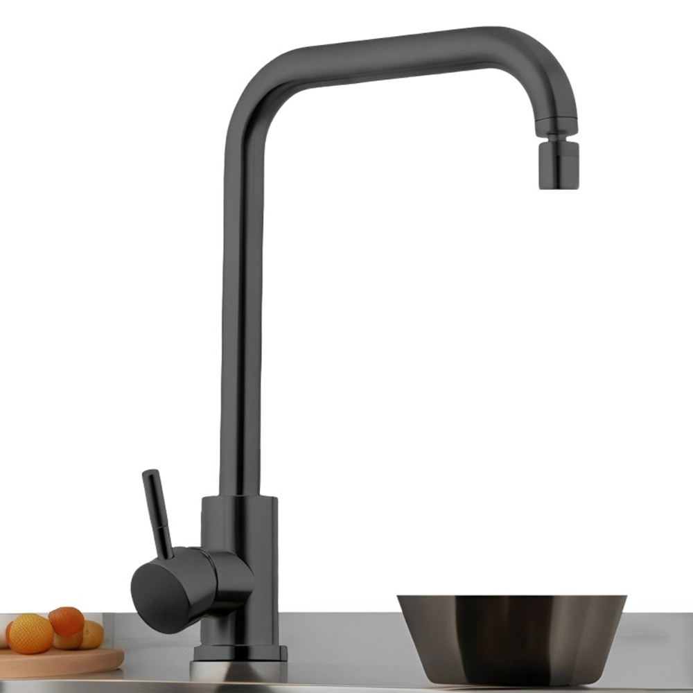 Torneira Misturador Monocomando Cozinha Em Aço Inox Preta