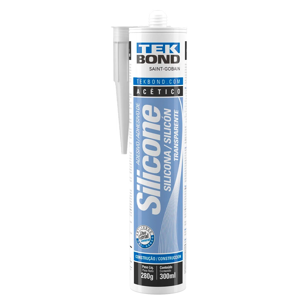 Silicone Cola Transparente 280gr Tek Bond