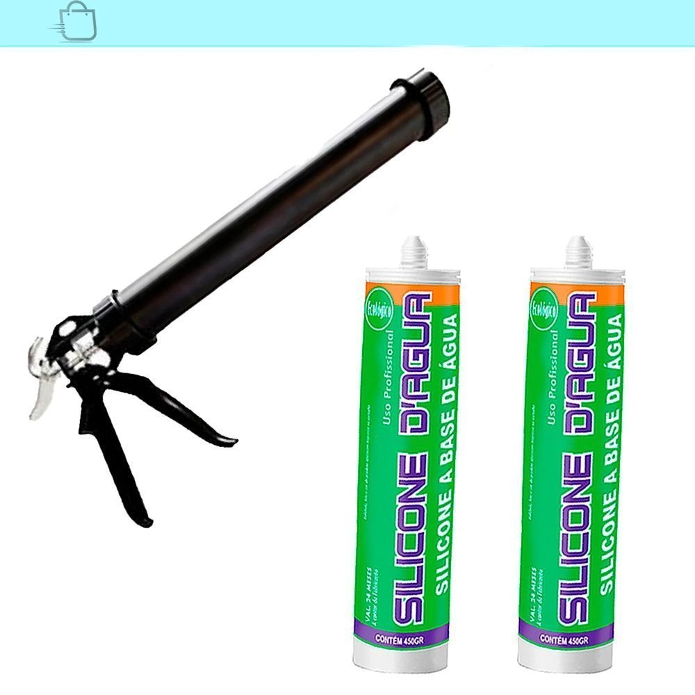 2 Silicone Bege 450g Selante Acrílico Base Dágua Aplicadora