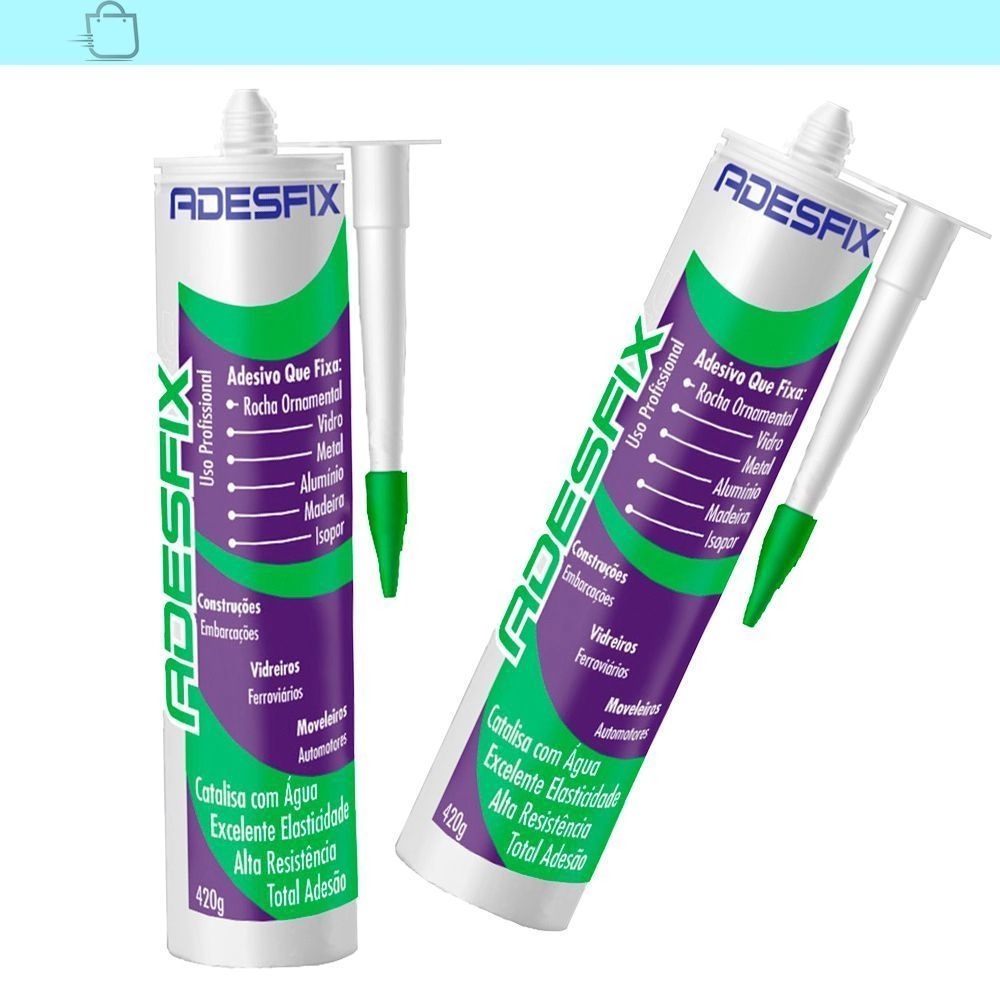 Kit 2 Fixa Tudo Adesfix Silicone Para Vidros Madeira Cinza