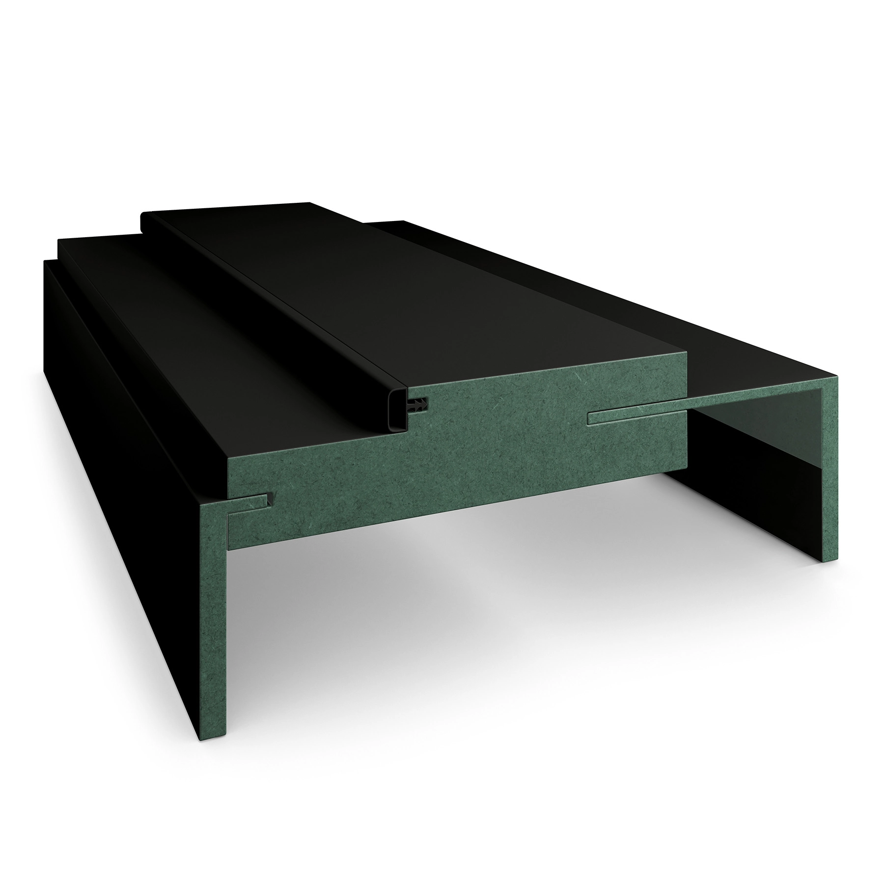 Kit Batente e Guarnição Regulável de 10 a 16cm para Porta de Giro Madeira MDF Preto 214x3cm Concrem Wood