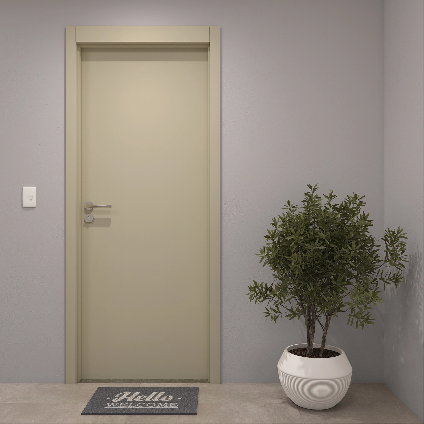 Kit Porta Madeira de Giro Direito|Esquerdo Fendi 210x100cm Sarrafeada Batente 12 a 19cm Vivace Plus Lisa Artens
