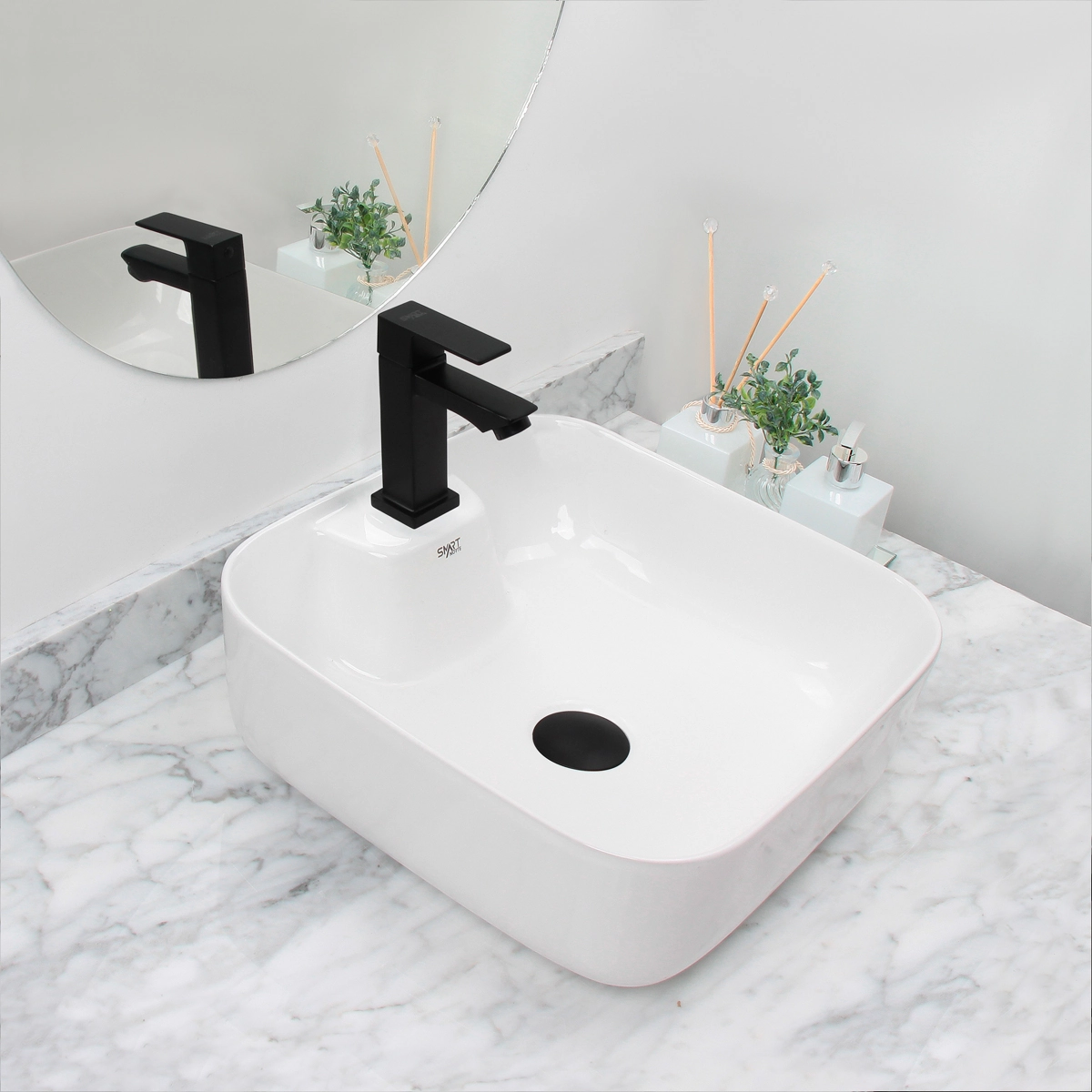 Cuba Sobrepor De Cerâmica Para Banheiro/lavabo 40x40x14 Cm