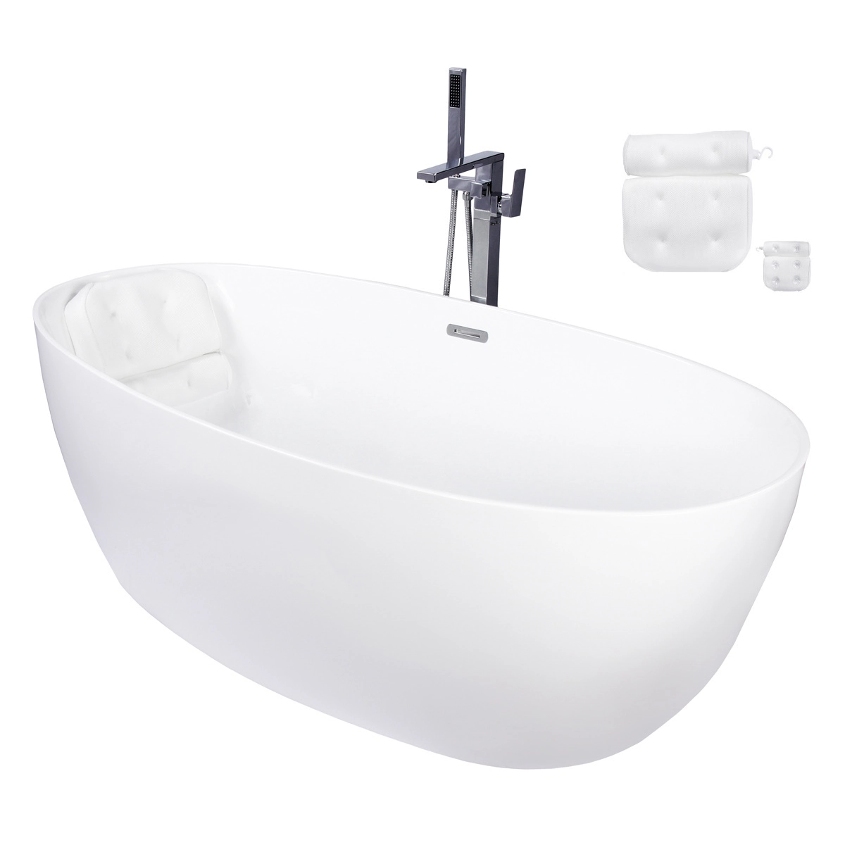 Kit Banheira Freestanding De Luxo 1.70m c/ Misturador Cromado