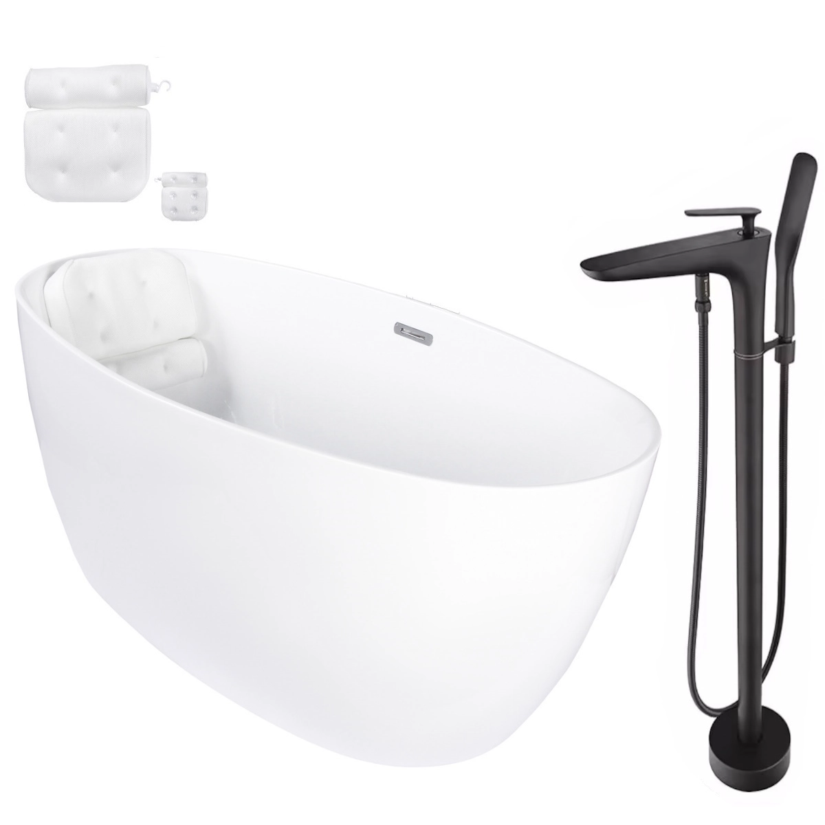 Kit Banheira Imersão Freestanding De Luxo 1.50m C/mist Preto
