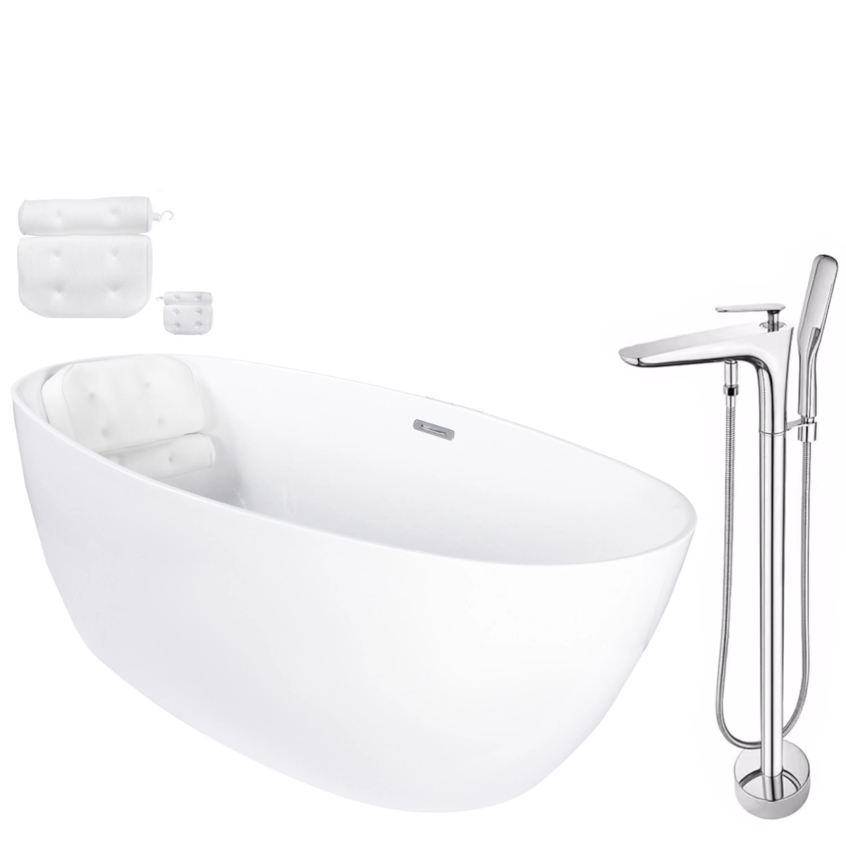 Kit Banheira Imersão Freestanding Luxo 1.70m C/mist Cromado