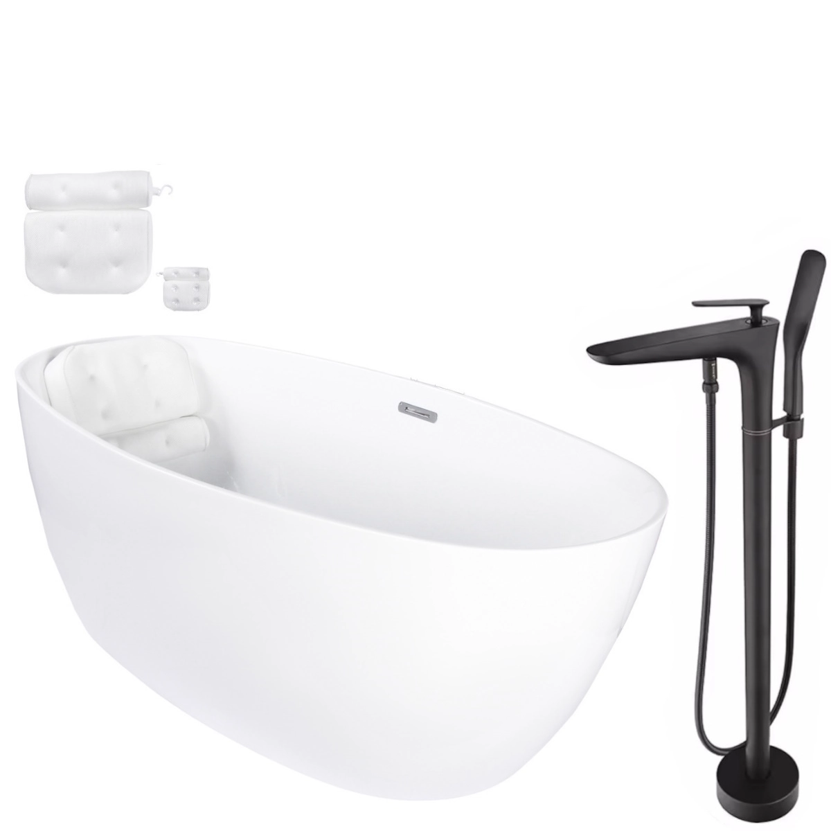 Kit Banheira Imersão Freestanding Luxo 1.70m C/mist Preto
