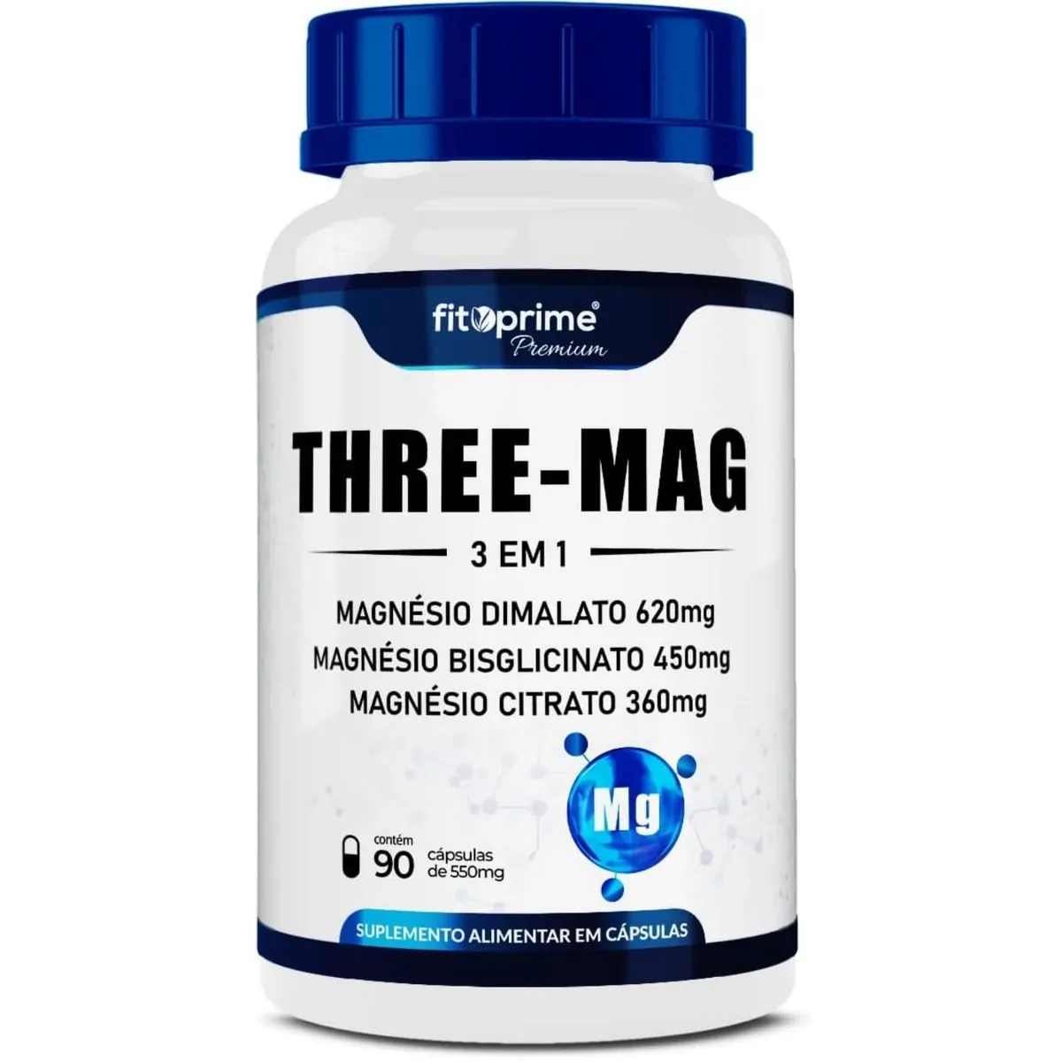 THREE MAG MAGNESIO 3 EM 1 550MG 90 CAPS FITOPRIME
