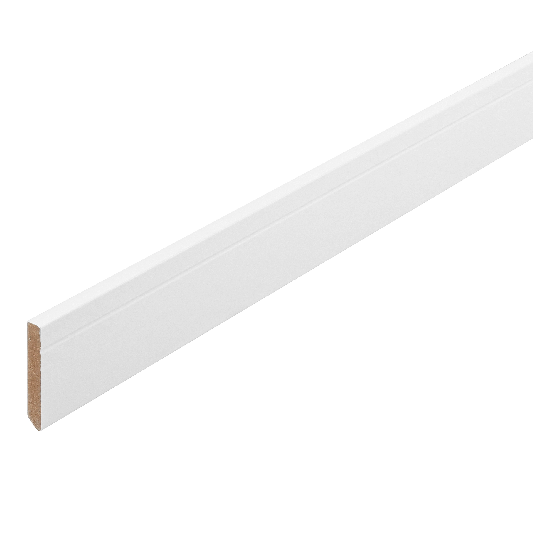 Rodapé MDF Revestido Frisado Branco 240x10cm Moldurama