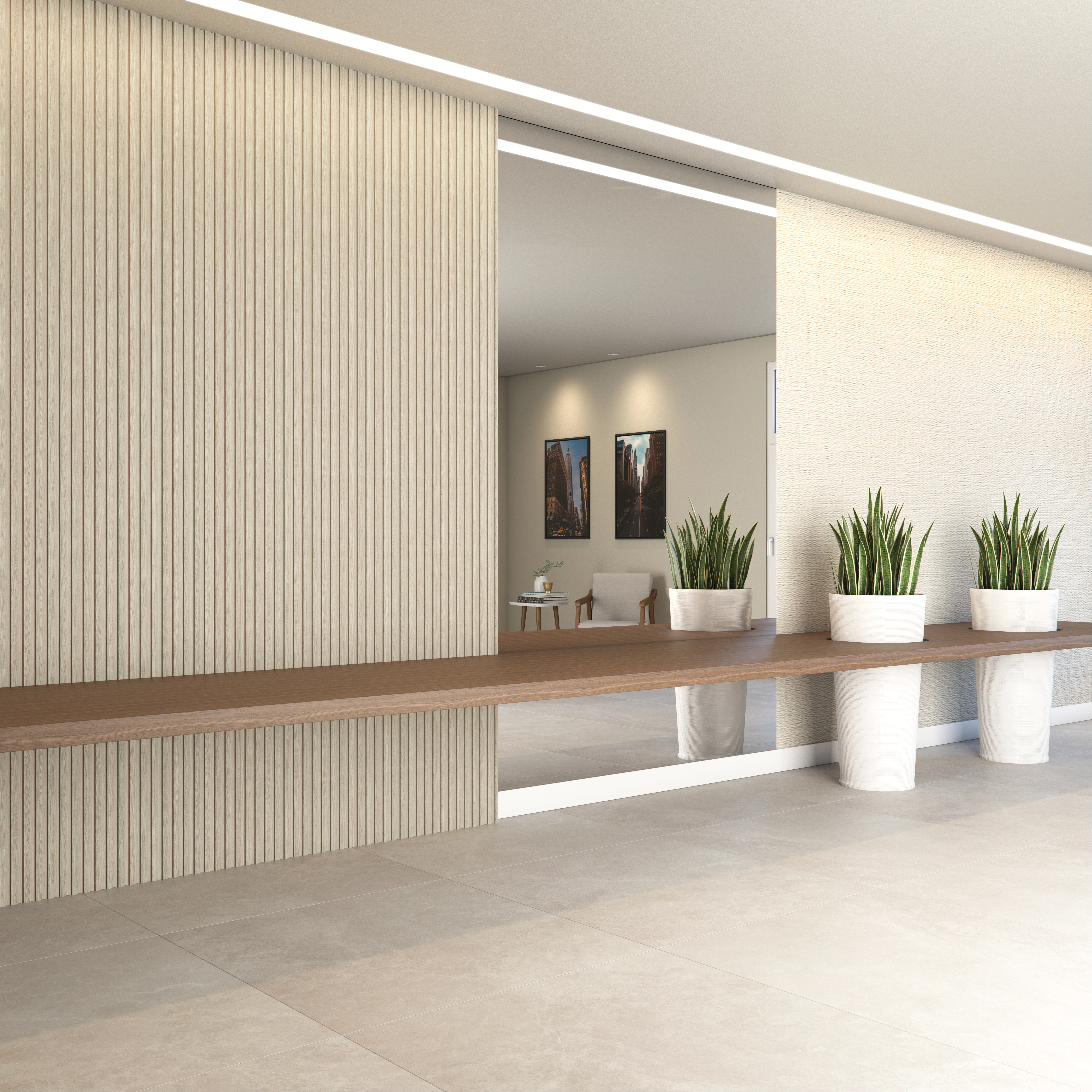 Painel Ripado de Madeira MDF 1,2mm Marfim Adriático 3,4x270cm Premium Moldurama 6 Peças