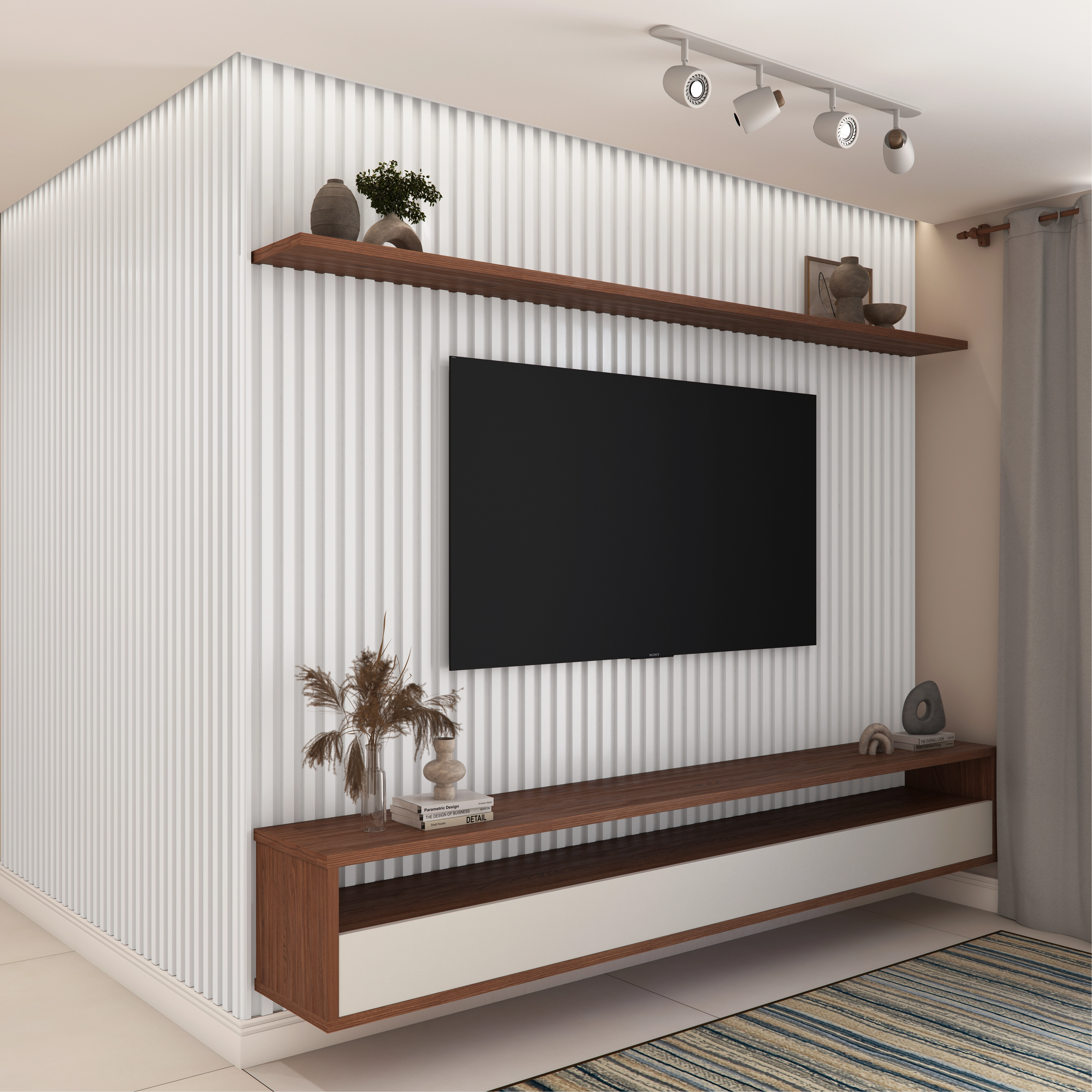 Barra de Acabamento L em MDF 5x270cm Primer Branco Premium Moldurama