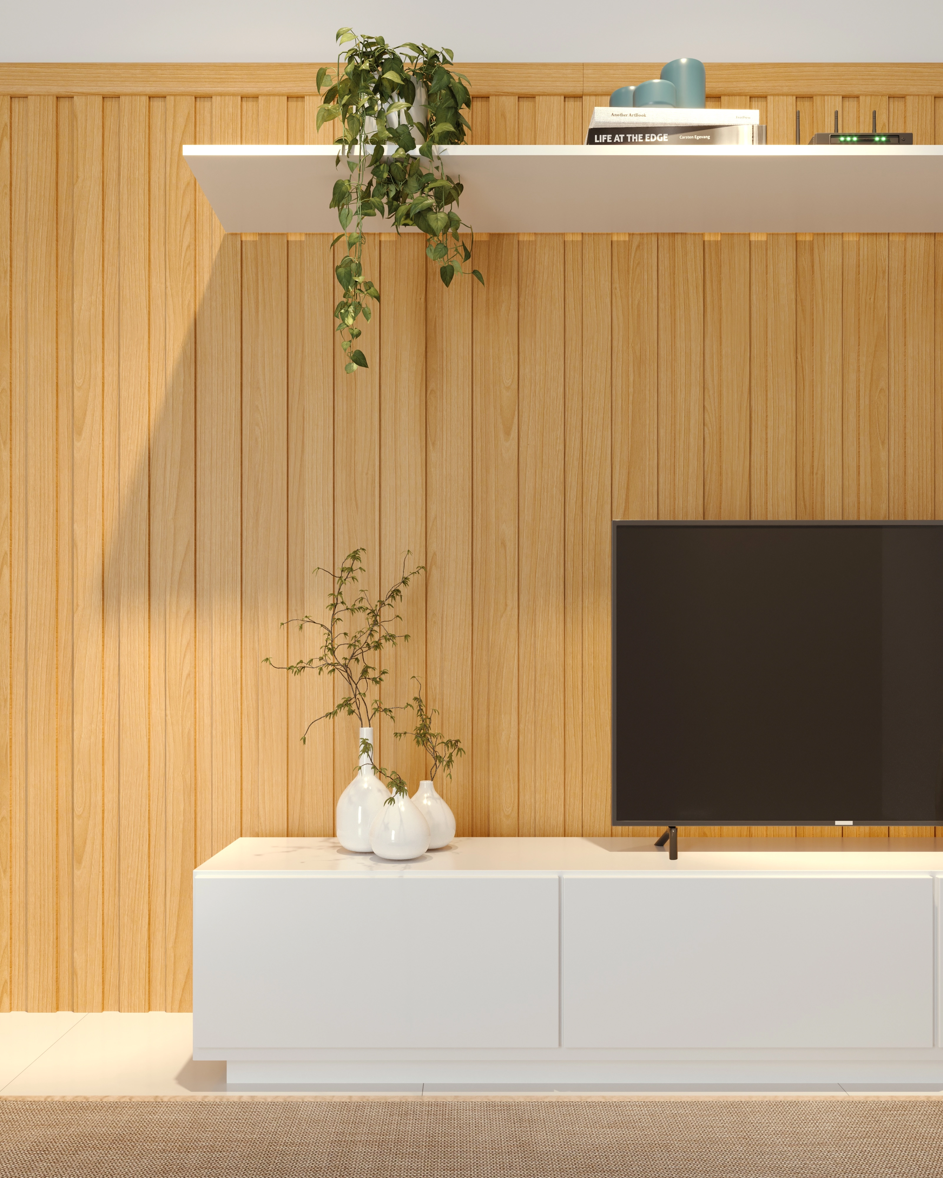 Painel Ripado de Madeira MDF 1,5mm Freijó 6x270cm Premium Moldurama 4 Peças