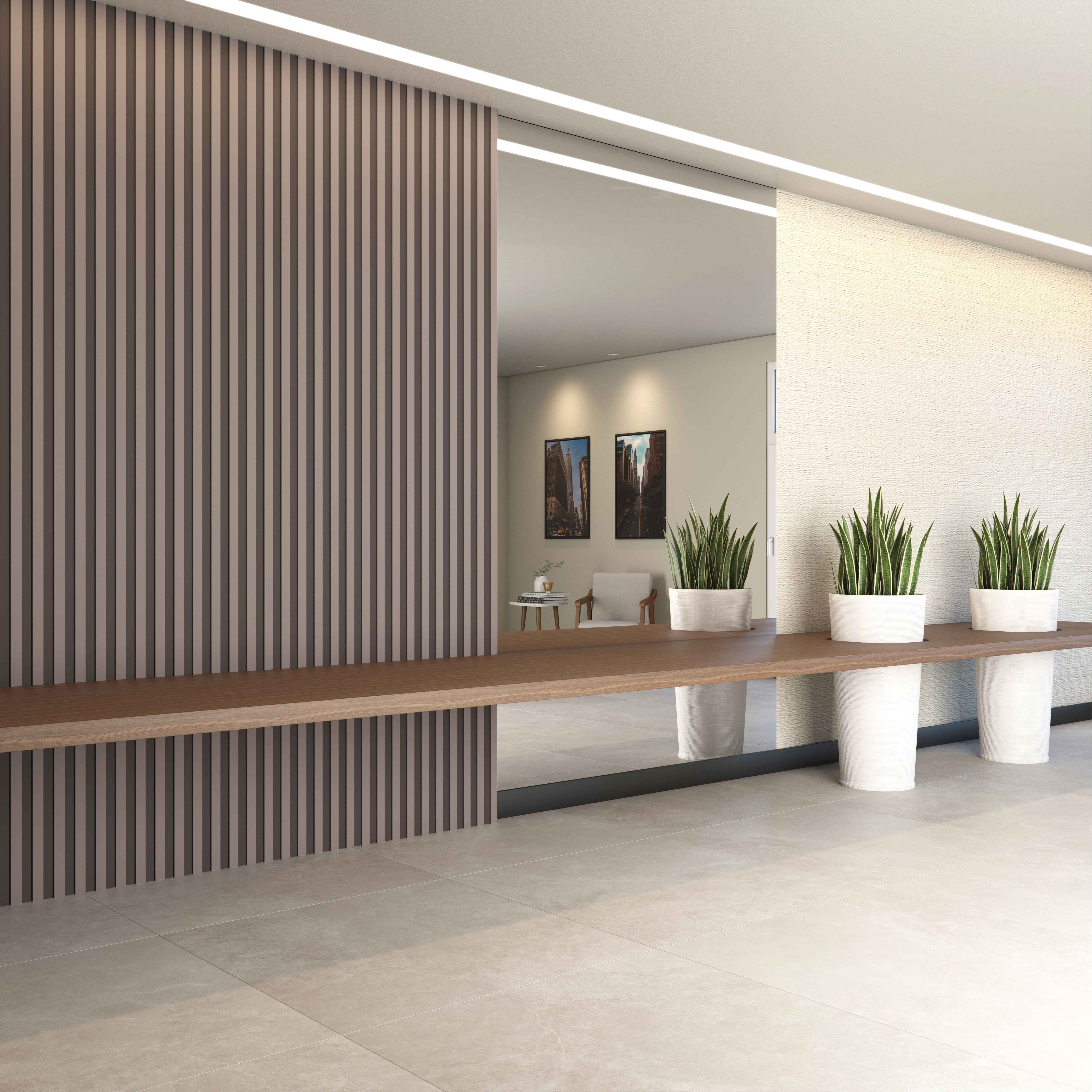 Painel Ripado de Madeira MDF 1,5mm Fendi 6x270cm Premium Moldurama 4 Peças