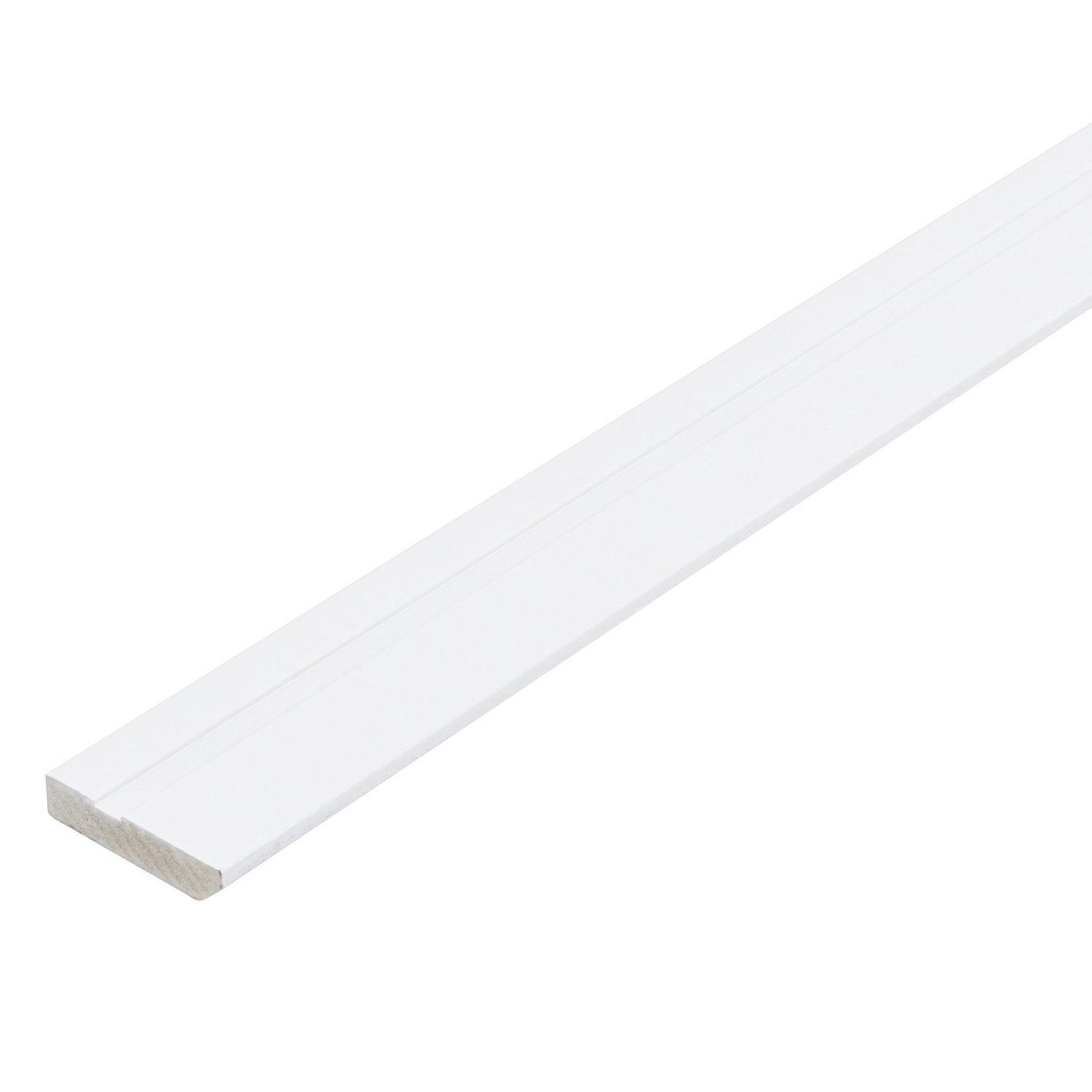 Rodapé De Mdf 7cmx15mmx2.20m Revestido Frisado   Branco