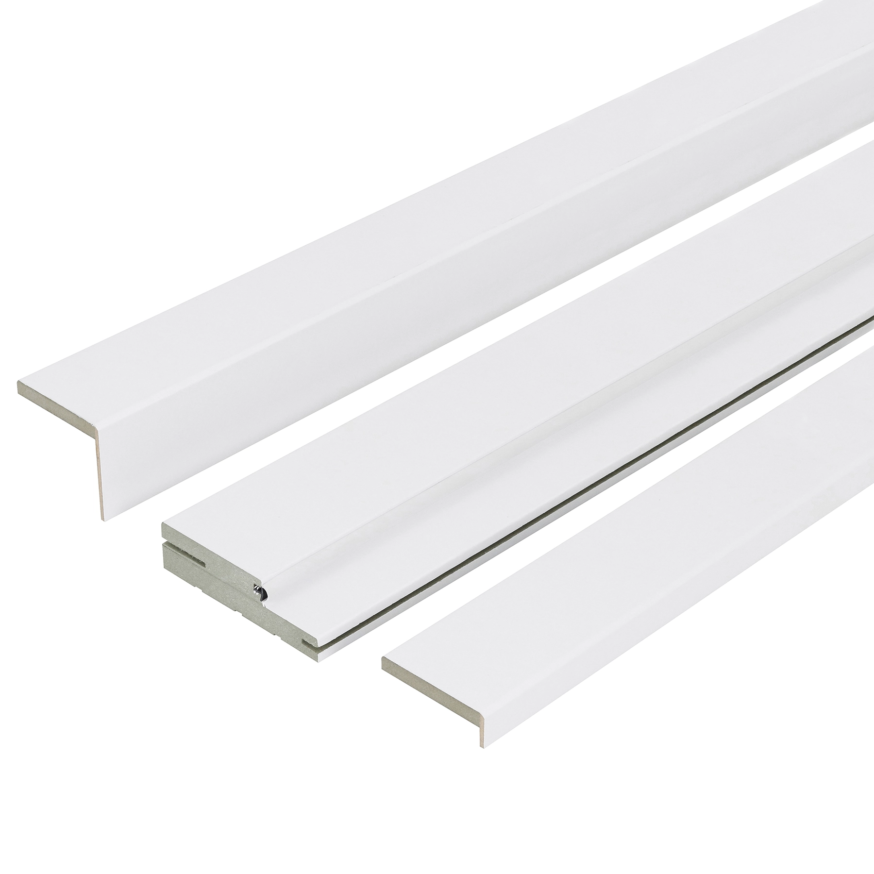 Kit Batente e Guarnição Regulável de 12 a 16cm para Porta de Giro Madeira MDF Branco 215x3cm Moldurama