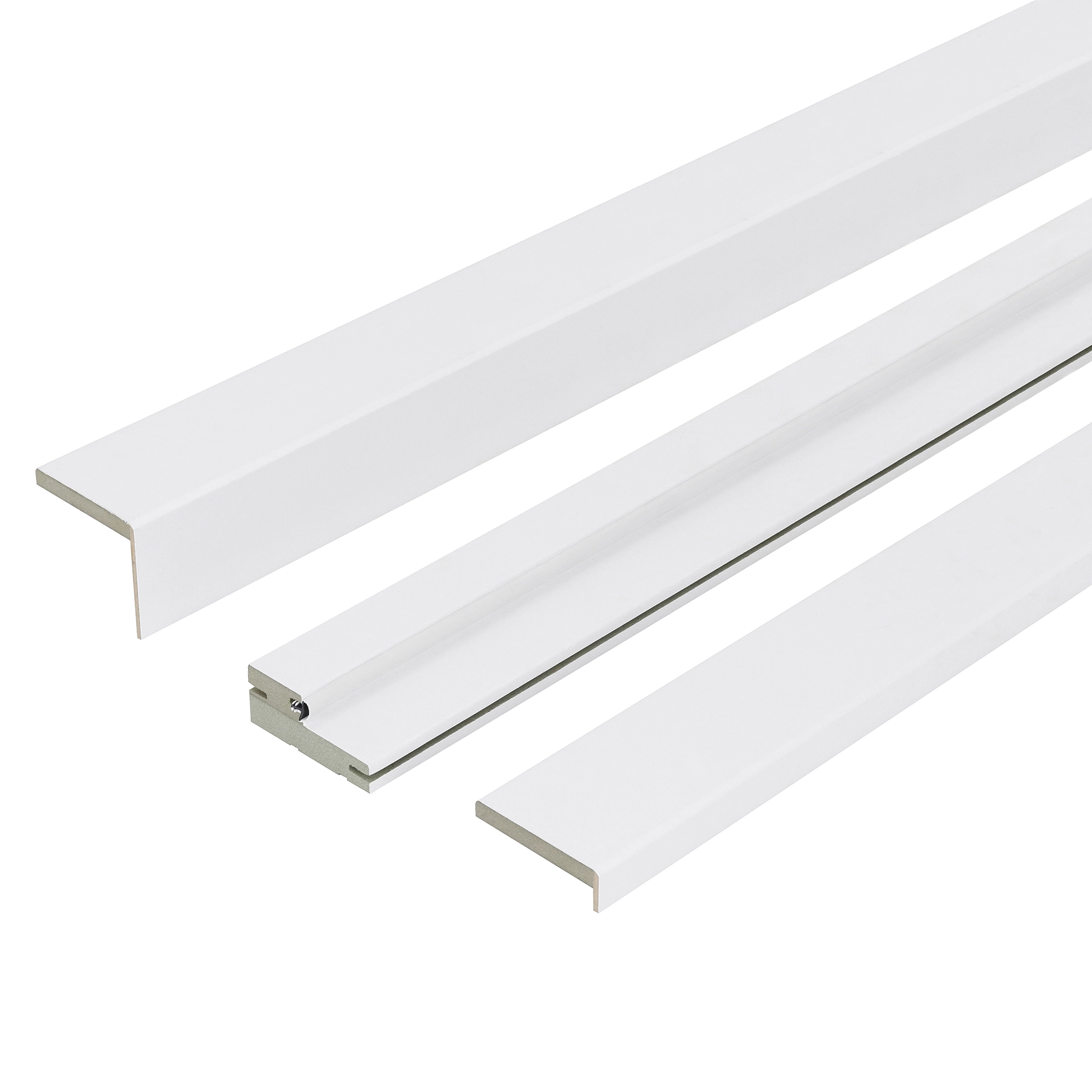 Kit Batente e Guarnição Regulável de 7,5 a 12,5cm para Porta Interna Madeira MDF Branco 215x3cm Moldurama